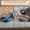 Full Body Electric Massage Mat with Heat Vibration Massage Pad Cushion Back Massage Mattress Chair Pad with Neck Massage Pillow with 10 Vibration Moto