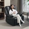 HOMCOM Recliner Massage Armchair with Heat Oversized Swivel Rocker with Footrest Remote and Side Pockets Black
