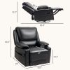 HOMCOM Recliner Massage Armchair with Heat Oversized Swivel Rocker with Footrest Remote and Side Pockets Black